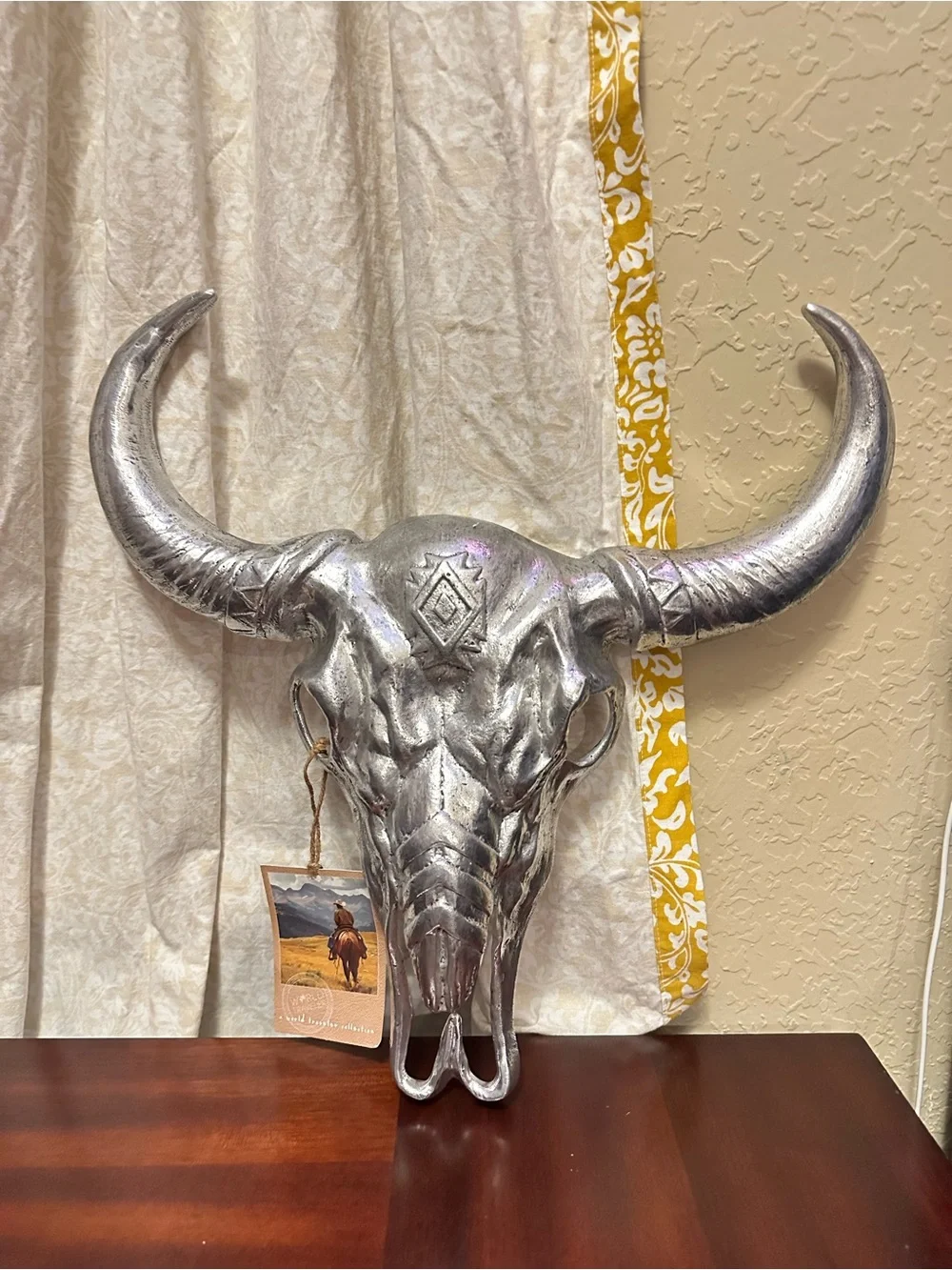 Ashland metallic Western Theme Steer skull wall art Shiny Silver Finish